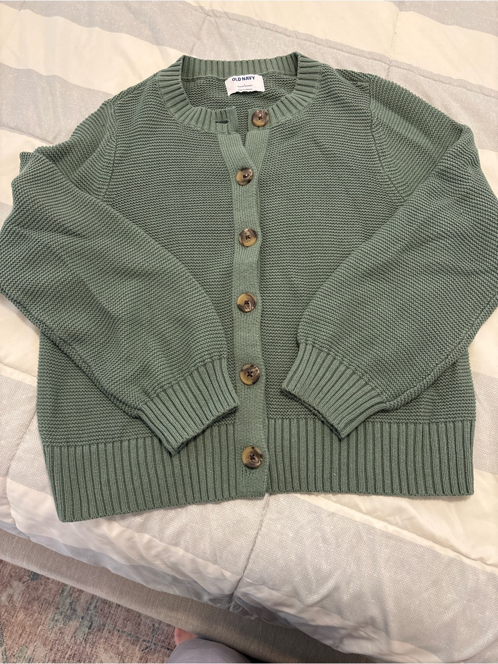 Old Navy Olive Green Button-Up Knit Cardigan
